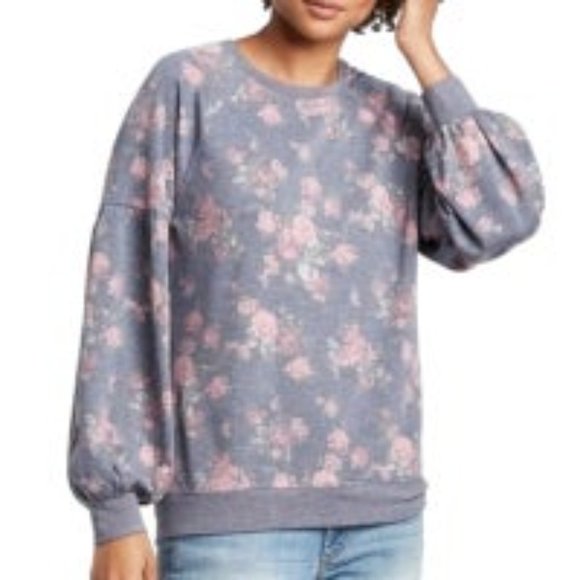 Knox Rose Puff (Balloon) Sleeve Flowered Sweatshirt - Picture 10 of 10